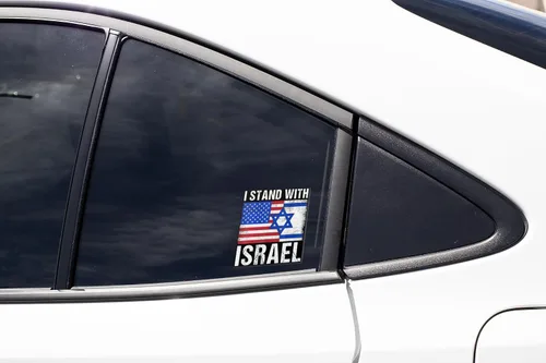 Miniatura 7 de Adhesivo con la bandera de Israel I Stand with Israel Flag Sticker Support Israel Sticker Interior Nuestro Uso Exterior AWPS145