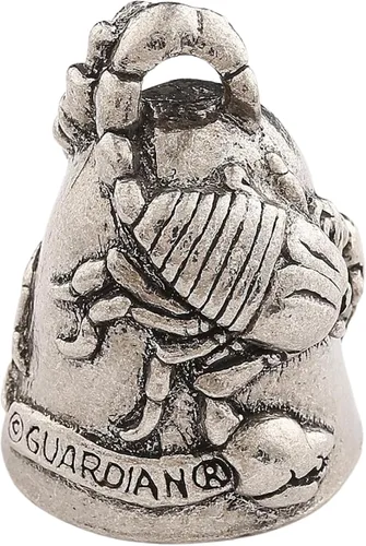 Miniatura 16 de Guardian Bell Animals Good Luck Bell w/Keyring & Black Velvet Gift Bag Motorcycle Bell Lead-Free Pewter Made in USA Pie Grande/Yeti