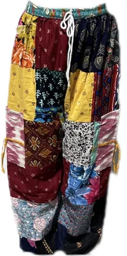 Miniatura 5 de Unisex Hecho A Mano Boho Hippie Aladdin Alibaba Harem Yoga Pantalones Multicolor Talla única, Multi