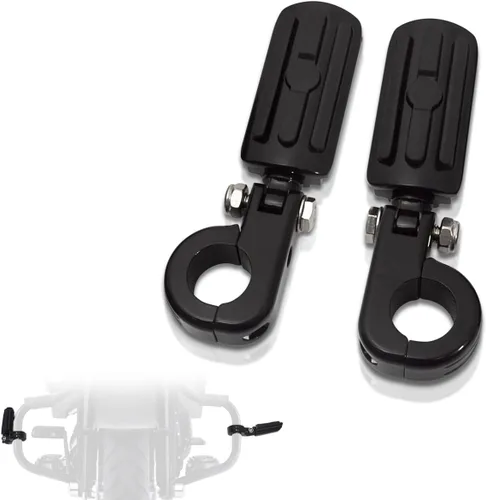 FOVPLUE Estriberas de carretera de 1.25 pulgadas, reposapiés ajustable con abrazaderas P de montaje para Harley Touring Softail Dyna Sportster Honda
