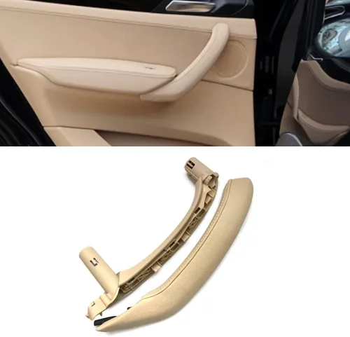 Miniatura 10 de Cubierta de la manija del apoyabrazos delantero izquierdo beige del panel de la manija de la puerta del conductor del reemplazo para BMW X3 X4 F25