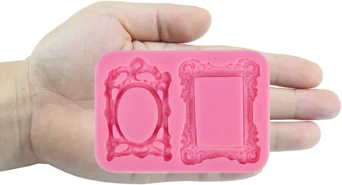 Miniatura 6 de Funshowcase Sugarcraft - Molde de silicona para 2 espejos o marcos de fotos o marcos de fotos Marcos-2-Cavidad