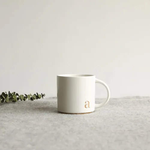 Miniatura 7 de COLLECTIVE HOME - Tazas de cerámica con monograma, tazas de café con inicial dorada de 15 onzas, elegantes tazas de té del alfabeto, elegante taza p