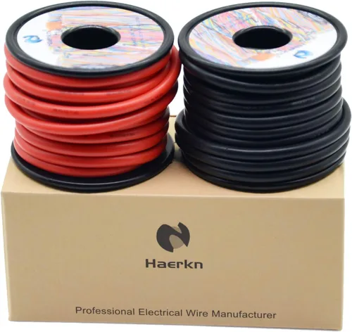 Miniatura 4 de Cables eléctricos de silicona de 10 AWG de 5,2 mm² de 50 pies [25 pies negro y rojo de 25 pies] calibre 10 600 V suave y flexible Engánchate Cable