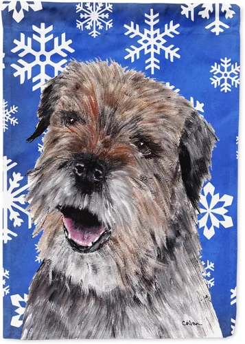 Miniatura 81 de Caroline's Treasures SC9374GF Bulldog English Snow flakes Holiday Garden Flag Buzón Bandera decorativa para patio exterior, patio, obras de arte