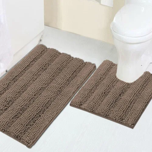 Miniatura 27 de Turquoize Alfombras de Baño de Chenilla Peludas Alfombra de Baño Antideslizante Gruesas Alfombras Peludas para Baño Chenilla Juego de Alfombra