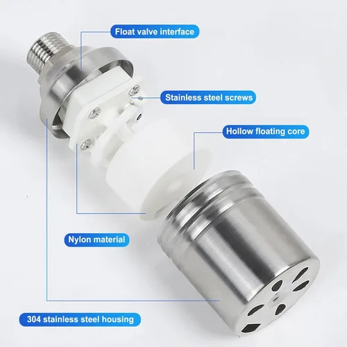 Miniatura 8 de Water Float Valve, Automatic Water Level Control Float Valve Stainless Steel For Water Tank Pool