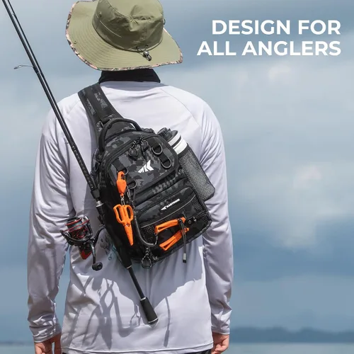 Miniatura 2 de KastKing Bolsa de Pesca con Eslinga BaitSpace, Mochila de Pesca con Soporte para Caña y Bebidas, Bolsa de Aparejos para Equipo de Pesca