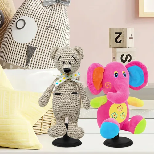 Miniatura 8 de TOYANDONA 4pcs Adjustable Doll Stands for 4 - 6.8 Inches: Black Plastic Doll Holders Action Figure Stands for Mini Bears Collectible Photography