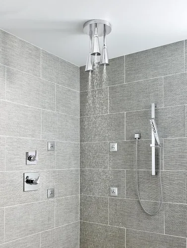 Miniatura 2 de Delta Faucet Tetra H2Okinetic - Barra deslizante de mano con manguera, cabezal de ducha de mano cromado, ducha de mano con barra deslizante, ducha