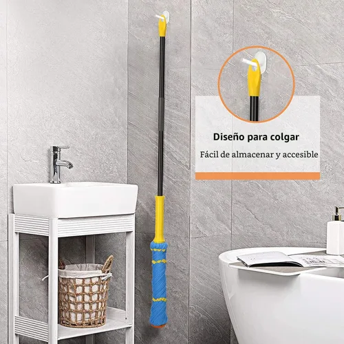 Miniatura 5 de Trapeadores giratorios autoescurridizos para limpieza de suelos, fregona de microfibra con mango largo de 57 pulgadas, fregona fácil de escurrir