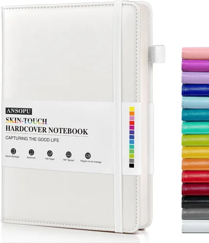 Miniatura 9 de Ansopu Cuaderno rayado para mujeres, A5 100 GSM papel grueso, diario de cuero rosa para escribir, diario de viaje 160 páginas (14.6 x 21.3 cm)