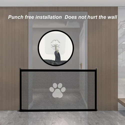 Miniatura 2 de Puerta para mascotas, puerta de perro, plegable, para interiores, para escaleras, puertas, dormitorios, pasillos (S 35.43 pulgadas de diámetro)