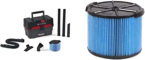 RIDGID 50318 4500RV ProPack Aspiradora Húmeda y Seca, Aspiradora Portátil Húmeda y Seca de 4.5 Galones, Motor de 5.0 HP Pico, Manguera Pro