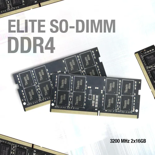 Miniatura 3 de TEAMGROUP Elite DDR4 16 GB Kit (2 x 8 GB) 3200 MHz PC4-25600 CL22 Sin búfer No ECC 1.2 V SODIMM 260-Pin Laptop Notebook PC Módulo de memoria
