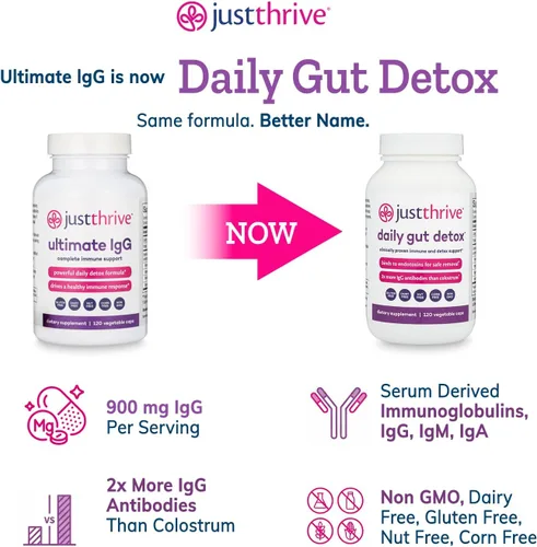 Miniatura 5 de Daily Gut Detox - Suplemento de desintoxicación ultraconcentrado y apoyo inmunológico con anticuerpos IgG - Promueve la salud intestinal