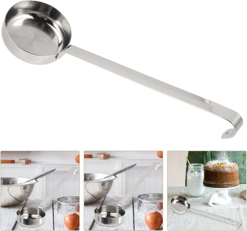 Miniatura 7 de Cucharones con gancho para cucharas y cucharones, cucharón para sopa, cuchara para el hogar, medición de pizza con acero inoxidable para hornear