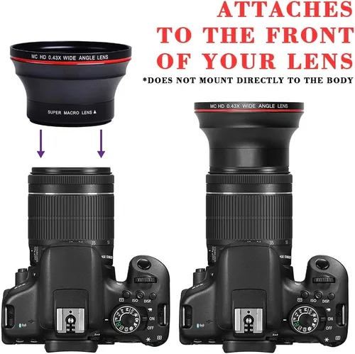 Miniatura 2 de Tectra 52MM 0.43x Lente Profesional de Gran Angular HD (Porción Macro) para Cámaras Nikon DSLR D3300 D3200 D3100 D5500 D5300 D5200 D5100 D7100 D7000