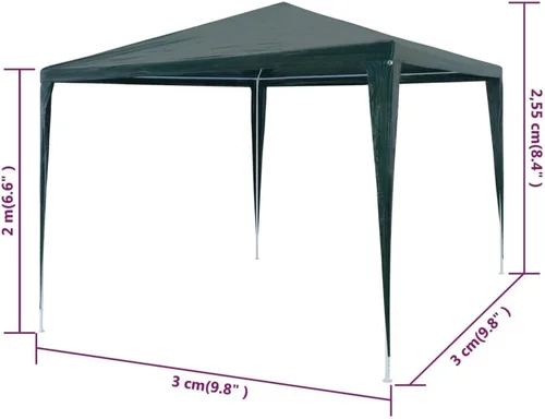 Miniatura 2 de vidaXL Partytent - Toldo duradero para exteriores, material de polietileno resistente al agua, marco de acero resistente al óxido, color antracita