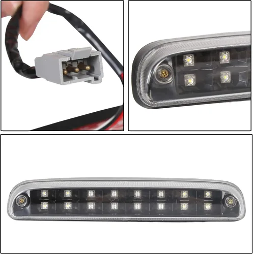 Miniatura 5 de ECOTRIC Tercera lámpara de carga de luz de freno compatible con Ford F250 F350 F450 F550/1993-2011 Ranger 3ª luz trasera transparente de montaje