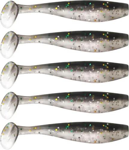 Miniatura 11 de MAFIMOEA - 50 señuelos de pesca suaves de plástico para cola de paleta, kit de cebos de natación para lubina, trucha, lucioperca, crappie, 5