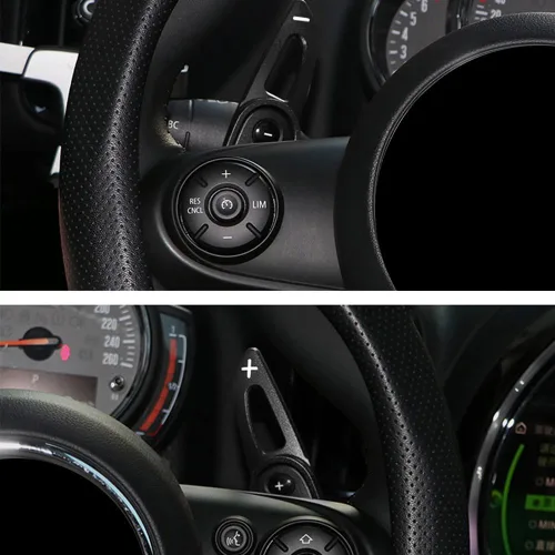 Miniatura 6 de Extensiones de palanca de cambios para BMW Mini MK3 F54 F55 F56 F57 F60 Cooper de metal para volante, cubierta de palanca de cambios de paleta, Negro