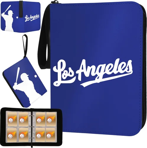 Miniatura 9 de Carpeta de tarjetas de béisbol con mangas, 900 bolsillos, color blanco, Nueva York, 3 anillos, para tarjetas coleccionables, regalo NY-Blanco