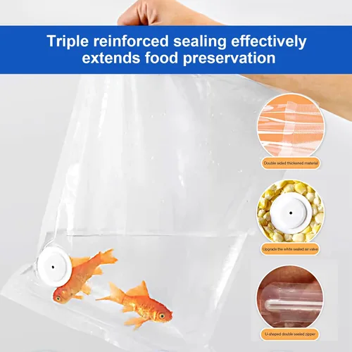 Miniatura 5 de RAIN SPIRIT Bolsas selladoras al vacío reutilizables para alimentos, 60 paquetes (20 L, 20 millones y 20 M), bolsas de almacenamiento de alimentos