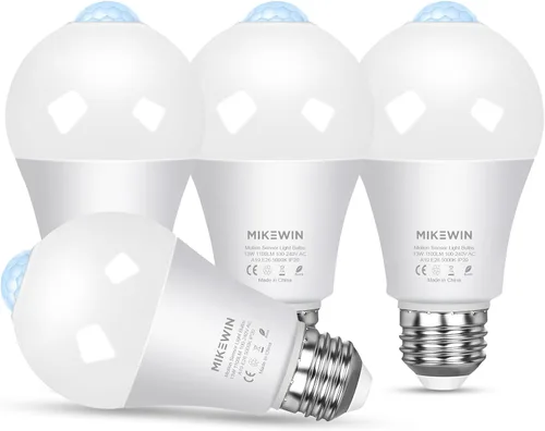 Miniatura 10 de Bombillas de luz para exteriores, 3000 K, blanco cálido, 12 W (equivalente a 100 W) con sensor de luz LED de encendido y apagado automático