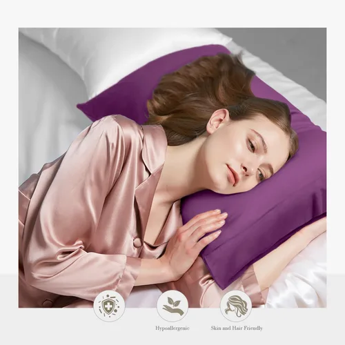 Miniatura 2 de WishSmile Cooling Queen - Juego de 2 fundas de almohada transpirables, frescas, sedosas, suaves, absorben la humedad para personas que duermen