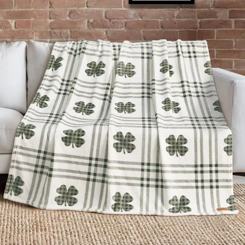 Miniatura 15 de Lucky Brand Camper Plaid Verde Oliva 50"x70" Manta de Felpa Acogedora - Manta de Microfibra Premium para Comodidad y Estilo Lujosos
