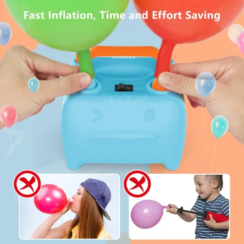 Miniatura 4 de OWill Balloon Pump Electric, Balloon Inflator Electric Air Pump, Portable Dual Nozzle Balloons Air Pump Electric 600W Blow Machine for Party