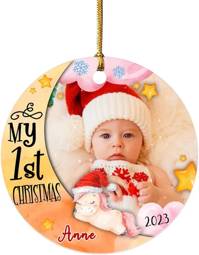 Miniatura 15 de Impreso en EE. UU. Adornos de Navidad personalizados con foto de perro, adorno de árbol de Navidad con nombre y foto de cachorro personalizados