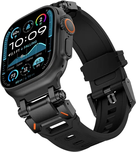 Miniatura 2 de KADES Correa deportiva resistente de TPU para Apple Watch Ultra 3/2/1 de 1.929 in, conectores metálicos para Apple Watch Series 11/10/SE3 de 1.81