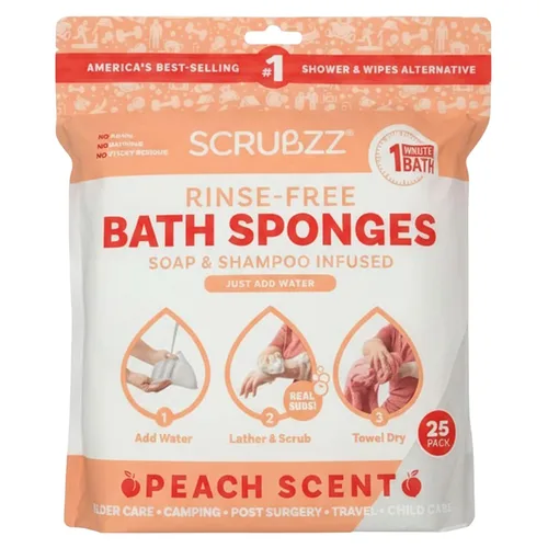Miniatura 25 de Scrubzz Toallitas de baño desechables sin enjuague – Paquete de 25 – Toallitas de ducha todo en 1 de un solo uso, simplemente humedece, enjabona