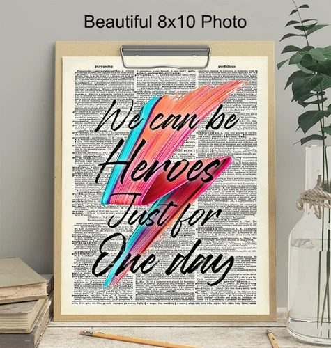 Miniatura 4 de David Bowie Letra Upcycled Dictionary - Póster decorativo de pared de 8 x 10 pulgadas para dormitorio, sala de juegos, cueva de hombre, regalo