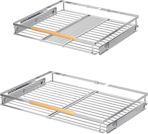 Miniatura 9 de Cajón extraíble grande y extensible, organizador de gabinete de canasta deslizante resistente para cocina, debajo del fregadero, baño, armario, 17 a
