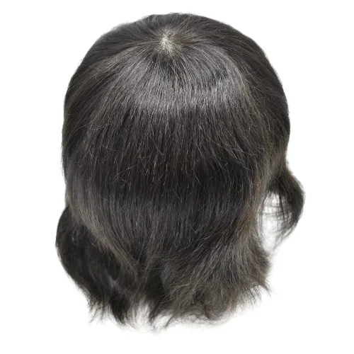 Miniatura 5 de LYRICAL HAIR Toupee para hombres, todas las extensiones de pelo de piel de polietileno, color negro, marrón y rubio, sistema de cabello humano