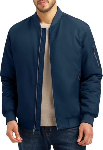 Miniatura 7 de Rdruko Chaquetas bomber para hombre, diseño de cebolla, acolchadas, cortavientos, con cremallera, 4 bolsillos, impermeables, de satén, para vuelo