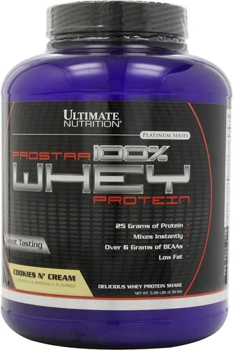 Ultimate Nutrition Prostar - Mezcla de proteína de suero en polvo de concentrado de suero aislado y péptidos, baja en carbohidratos, apta para dieta