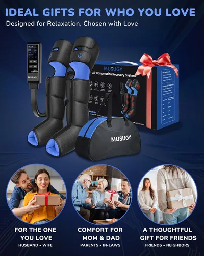 Miniatura 8 de Masajeador de piernas with calor y compresión: botas de compresión secuencial con 6 modos, 9 intensidades y 3 niveles de calor para circulación