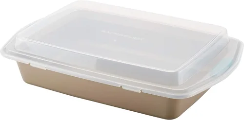 Miniatura 11 de Rachael Ray Utensilios para hornear, molde antiadherente para hornear / pasteles con tapa y agarres, rectangular, 9 x 13 pulgadas, gris Gris