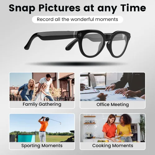 Miniatura 3 de Al - Lentes inteligentes, lentes de cámara de 8 MP con traducción en tiempo real y análisis de objetos, grabación de video HD 1080P, no requiere