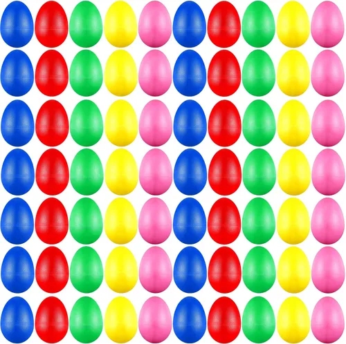 100 piezas de huevos a granel, instrumentos musicales de percusión, huevos de maracas para niños, juguetes de plástico para aprender pintura, música