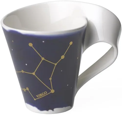 Villeroy & Boch NewWave - Taza de estrellas con asa, bonita forma con motivo de Virgo, porcelana premium, fabricada en Alemania, apta para