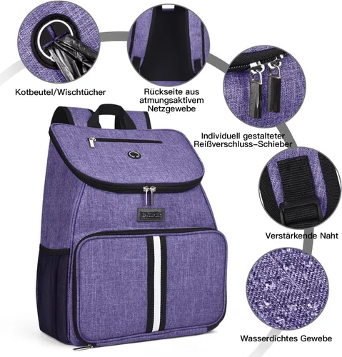 Miniatura 5 de BAGLHER Bolsa de viaje para perros, mochila de suministros para mascotas aprobada por aerolíneas, juego de accesorios de mochila de viaje