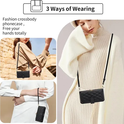 Miniatura 8 de Funda de Cartera para Samsung Galaxy S20 FE 5G de 6.5 Pulgadas con Correa para Muñeca, Billetera con Cremallera y más de 9 Ranuras para Tarjetas