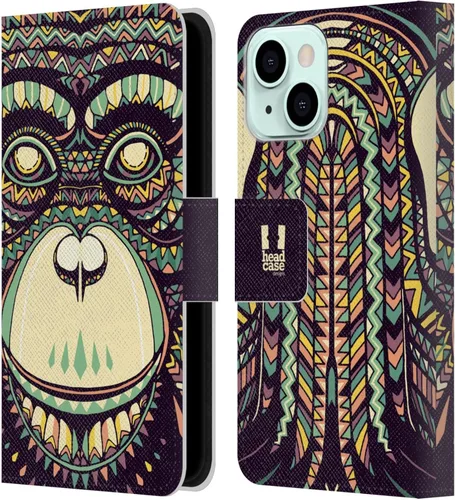 Miniatura 10 de Head Case Designs Bear Aztec Animal Faces 2 Leather Wallet Case Compatible with Apple iPhone 13 Mini