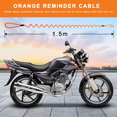 Miniatura 6 de Bloqueo de freno de disco de alarma para motocicleta, cerraduras de motocicleta, antirrobo, bloqueo de disco de seguridad, impermeable, 110 dB, Azul