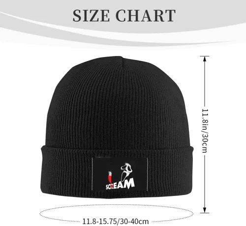 Miniatura 3 de WushXiao Gorro de punto unisex con tema de grito de película de terror, gorro de esquí cálido para invierno, gorro de esquí para deportes, gorro